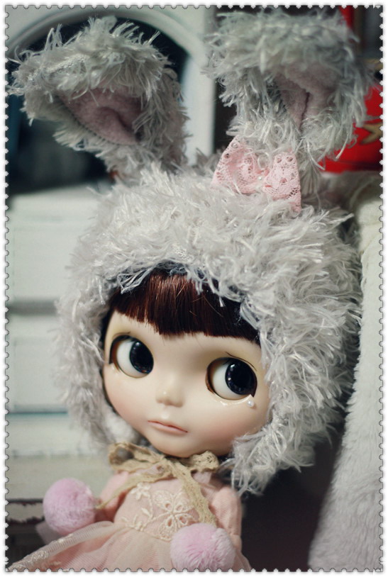 Bunny hat (Gray)For Blythe design by ChillyQi