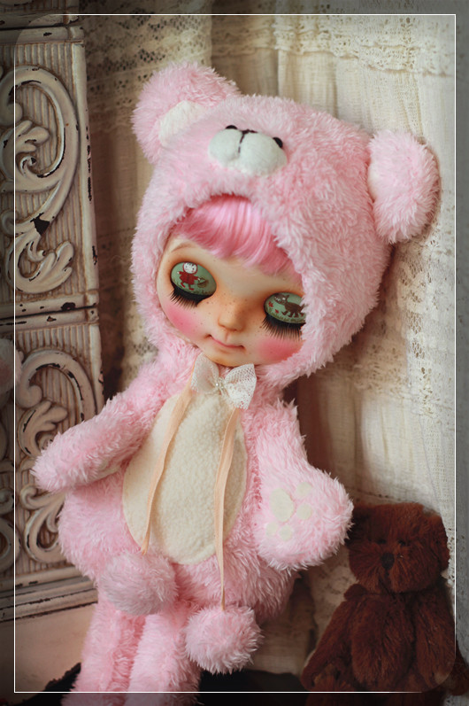 Blythe - Pink Bear Outfit For Blythe by Chilly Qi